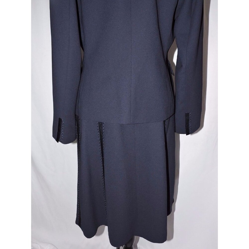 Dressbarn Skirt Suit Set Career Blazer Jacket Navy Blue Knee Length Lined 10 EUC - Picture 3 of 11